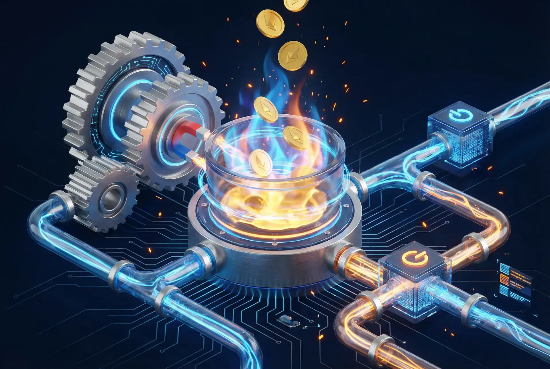 Digital Furnace burning tokens